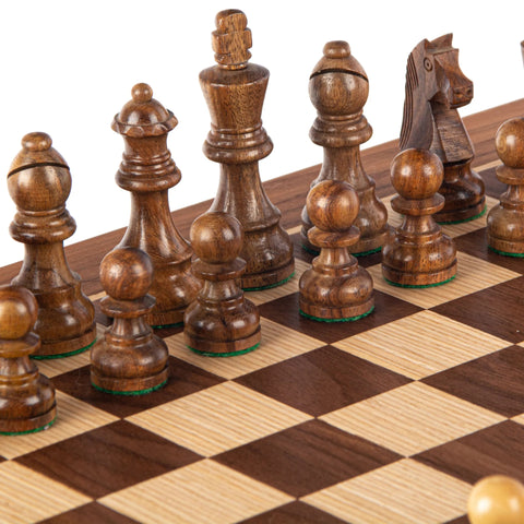 Walnut Chess set 50x50cm (Large) with Staunton Chessmen Manopoulos