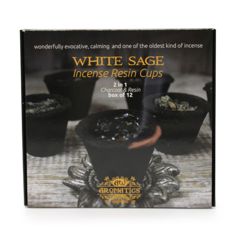 Box of 12 Resin Cups - White Sage AW Aromatics