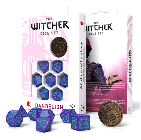 The Witcher Dice Set Dandelion Half A Century Of Poetry Rpg Games Q-Workshop NEW