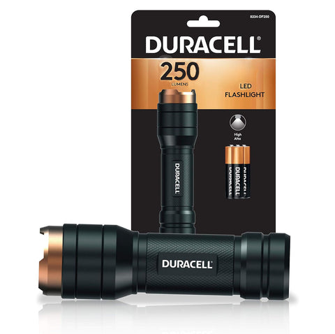 Duracell 250 Lumens Aluminum Flashlight + 3 Aaa Batteries Included Compact