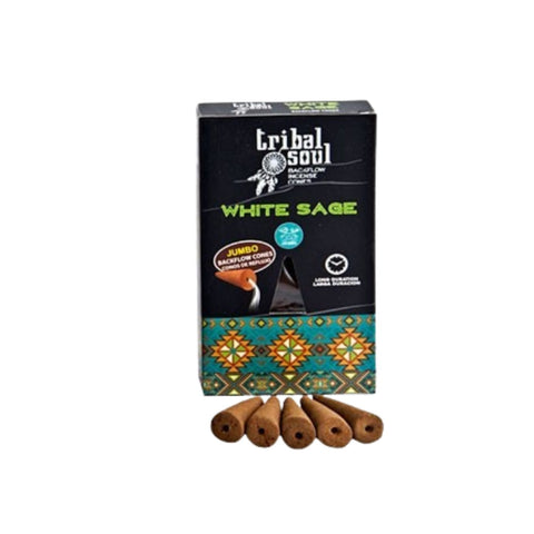 White Sage - Tribal Soul Backflow Incense Cones Hari Darshan