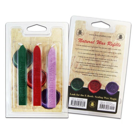 Natural Wax Refills Lo Scarabeo Wax Esoteric Letter Stamp Green Red Purpple NEW