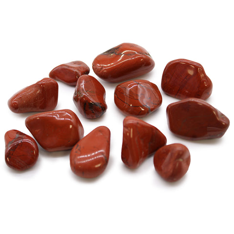 12 Medium African Tumble Stones Jasper - Red Gemstones Amulet Ancient Wisdom NEW