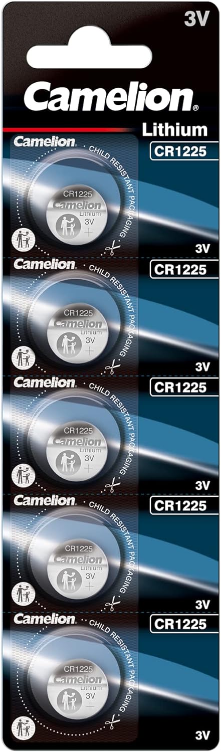5 Camelion Cr1225 Batteries Lithium 3V Coin Cell Dl1225 Ecr1225 5Bl Exp 2033 NEW