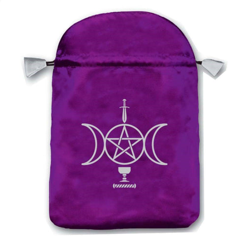 Sensual Wicca Satin Bag Purple Embroidered Cards Lo Scarabeo 160X225 Mm NEW