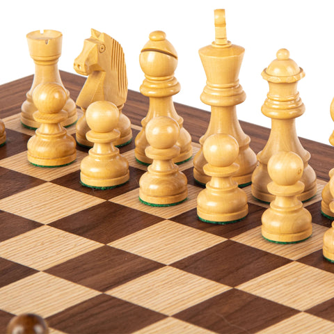 Walnut Chess set 50x50cm (Large) with Staunton Chessmen Manopoulos