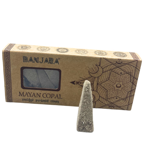 Banjara Mayan Copal Pyramid Smudge Cones Incense – 10 Pack, Nepal