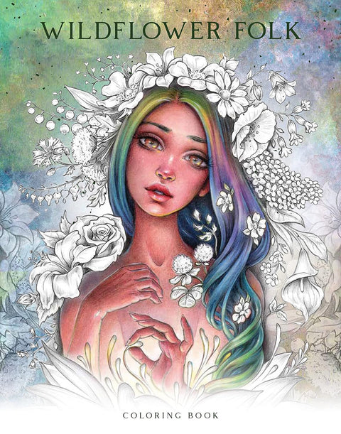 Wildflower Folk Coloring Book Notebook Fairy Christine Karron Blue Angel Wff22