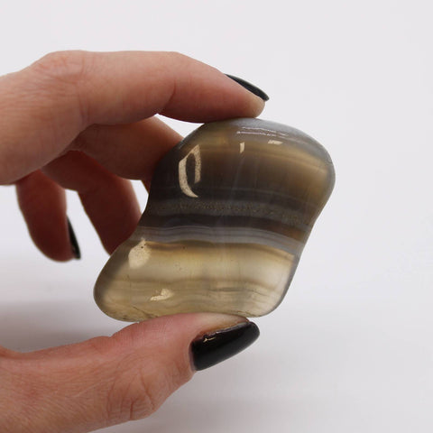 LARGE AFRICAN TUMBLE STONES (6x) GREY AGATE - BOTSWANA POWER ANCIENT WISDOM NEW