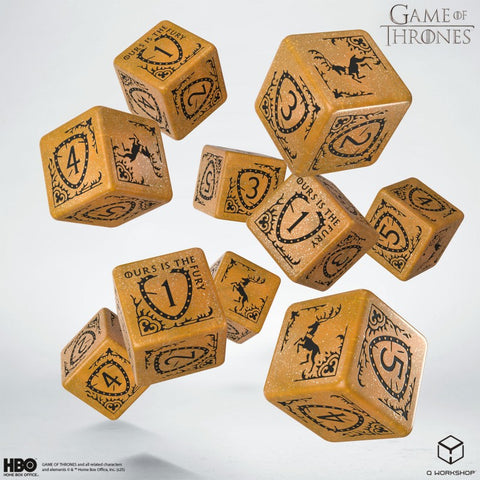 Game of Thrones Baratheon Dice Set 10x D6 Yellow/Black Q-Workshop Licensed