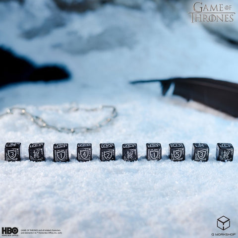 Game of Thrones Night's Watch Dice Set 10x D6 Black Q-Workshop Licensed