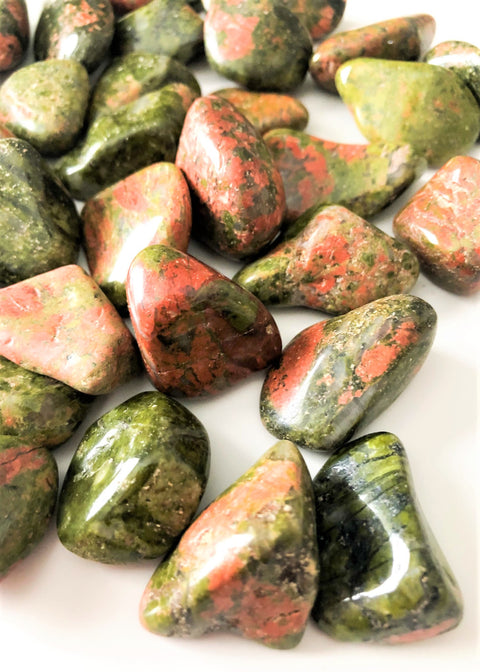 12 Medium African Tumble Stones - Unakite Gemstones Talisman Ancient Wisdom NEW
