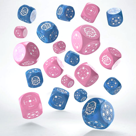 Crosshairs Compact D6 Dice Set Blue & Pink Rpg Dices Q-Workshop STCA02