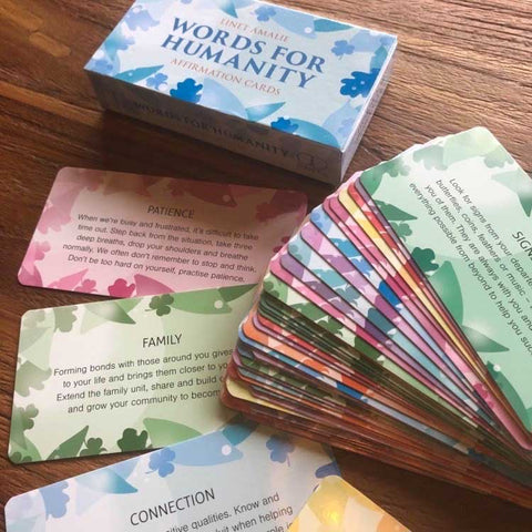 Words For Humanity Affirmation Cards Deck Animal Dreaming Linet Amalie NEW