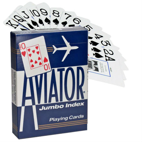 Aviator Jumbo Index Blue Deck Poker Playing Cards Magic Tricks USPCC USA