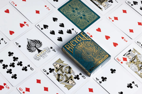 Bicycle Aureo Green Playing Cards Deck Poker Size Air-Cushion Finish USpcc NEW