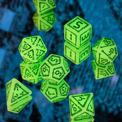 Digital Glowing Dice Set Glowing In The Dark Role Playing Games Q-Workshop NEW