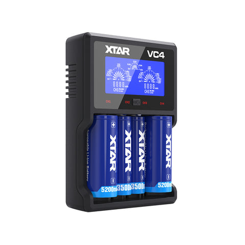 Xtar Vc4 Li-Ion Battery Charger Cylindrical Batteries Lcd USb Nimh NEW