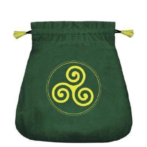 Celtic Triskel Velvet Bag Green Embroidered Cards Lo Scarabeo 208X213 Mm NEW