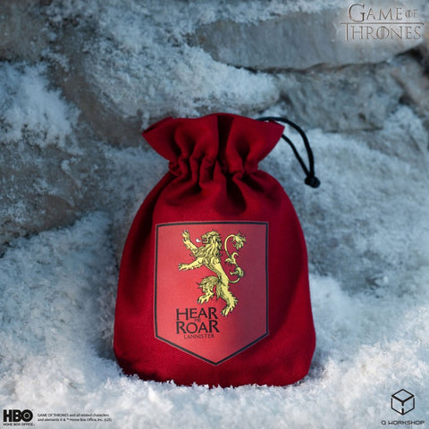 Game of Thrones House Lannister Official Dice Pouch by Q Workshop – Red Cotton