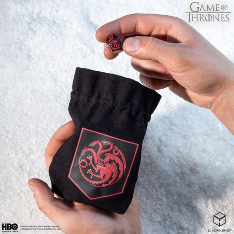 Game of Thrones Targaryen Dice Pouch by Q-Workshop – Black Cotton Drawstring