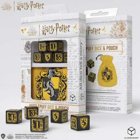 Harry Potter. Hufflepuff Dice & Pouch Set Magic Wizard Role Games Q-Workshop NEW
