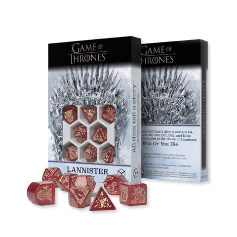 Game of Thrones Lannister Dice Set by Q-Workshop, 8-Polyhedral, Red RPG