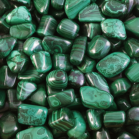 24 Large Tumble Stones - Malachite Grade Sa Gemstones Ancient Wisdom NEW