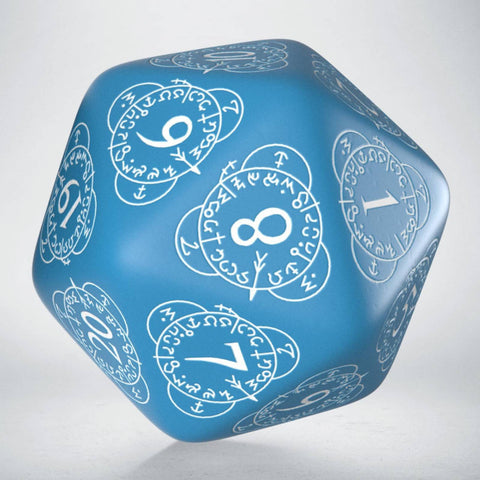 D20 Level Counter Dice Blue And White All Dice Tell A Story 30Mm Q-Workshop
