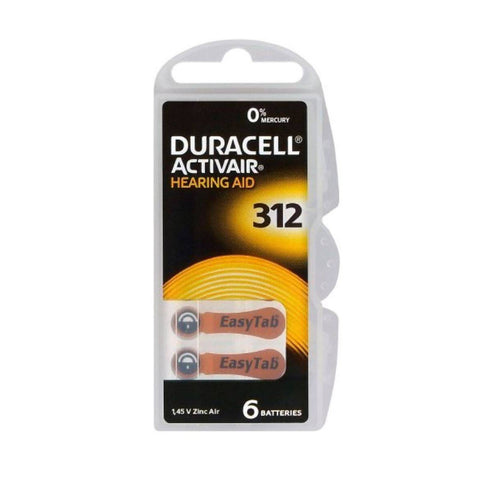180x Duracell Activair 312 Hearing Aid Batteries Zinc Air 1.45V Mercury