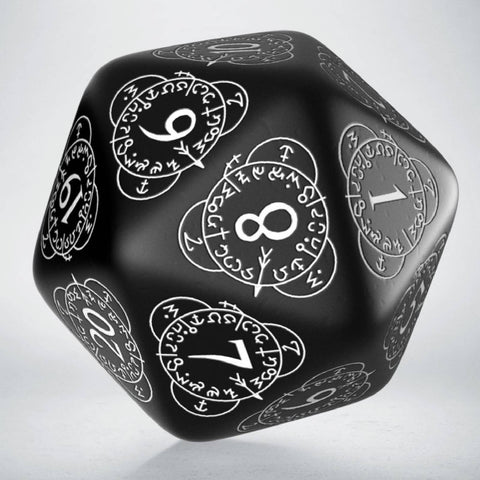 D20 Level Counter Dice Black And White All Dice Tell A Story 30Mm Q-Workshop