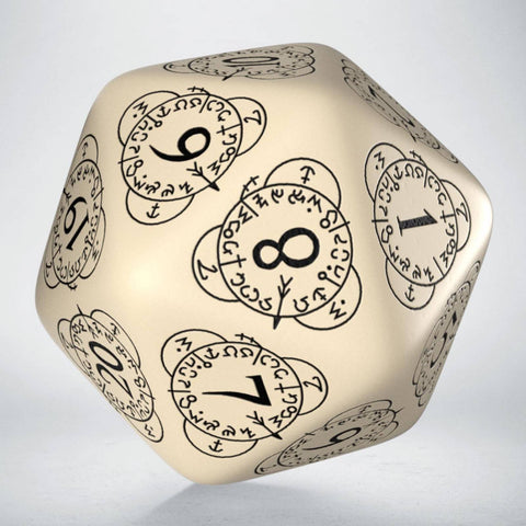 D20 Level Counter Dice Beige And Black All Dice Tell A Story 30Mm Q-Workshop