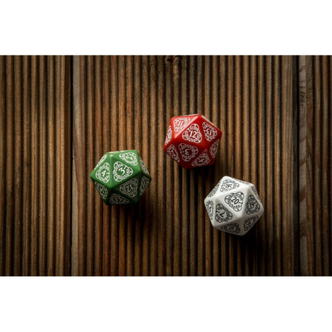 D20 Level Counter Dice Green And White All Dice Tell A Story 30Mm Q-Workshop