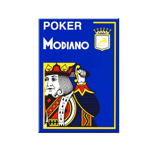 Poker Modiano Blue Plastic Playing Cards 4 Large Index Poker Size