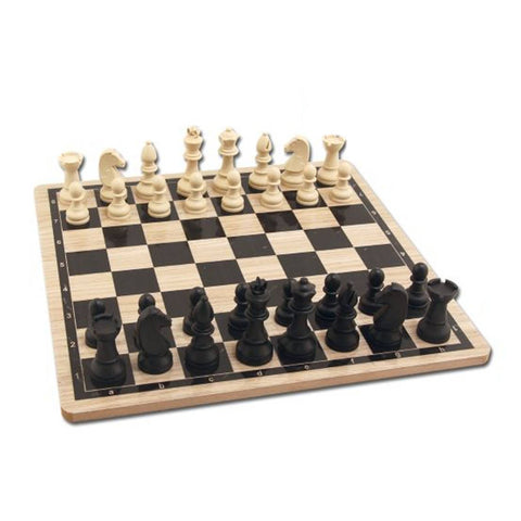 Wooden Chess Set Wood Board And Plastic Chessman Original Star