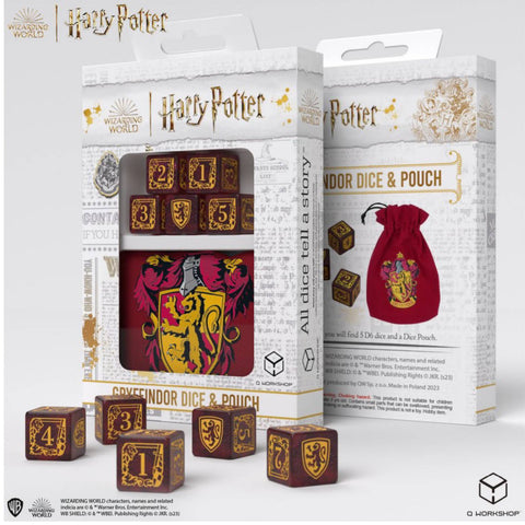 Harry Potter. Gryffindor Dice & Pouch Set Magic Wizard Role Games Q-Workshop