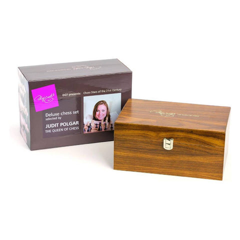 Judit Polgar Deluxe Wooden Chess Pieces In Box Tournament Set DGT
