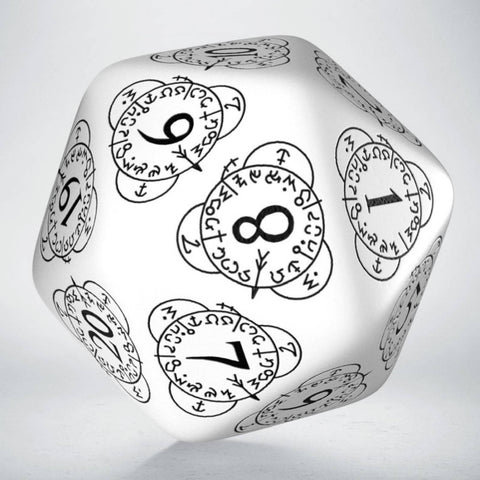 D20 Level Counter Dice White Black All Dice Tell A Story 30Mm Q-Workshop