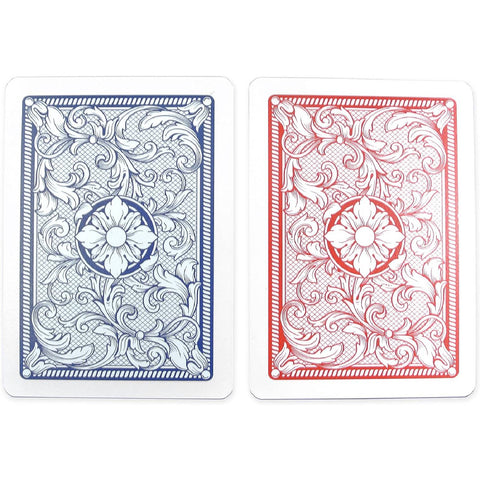 Copag Legacy 4 Color Poker Size Playing Cards Double Deck Jumbo Red Blue