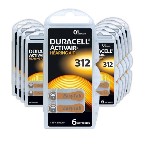 180x Duracell Activair 312 Hearing Aid Batteries Zinc Air 1.45V Mercury