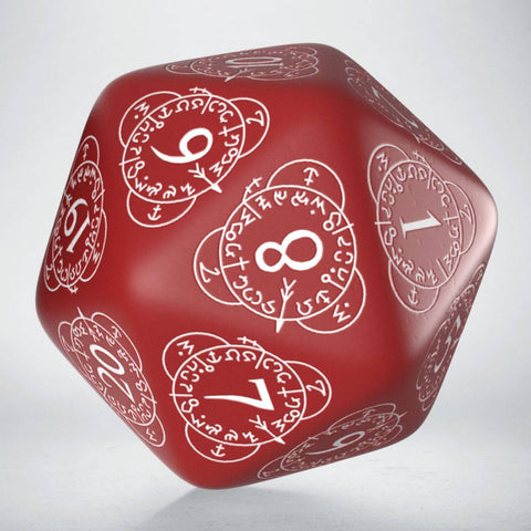 D20 Level Counter Dice Red And White All Dice Tell A Story 30Mm Q-Workshop