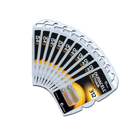 180x Duracell Activair 312 Hearing Aid Batteries Zinc Air 1.45V Mercury