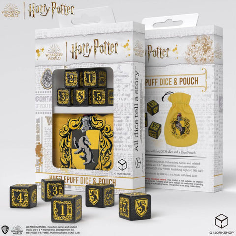 Harry Potter. Hufflepuff Dice & Pouch Set Magic Wizard Role Games Q-Workshop