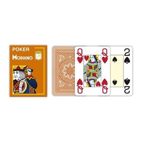 Modiano Poker Orange Playing Cards Deck 4 Jumbo Index Large Plastic