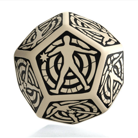 Q-Workshop D12 Hit Location Dice Beige & Black – RPG Role Playing Game