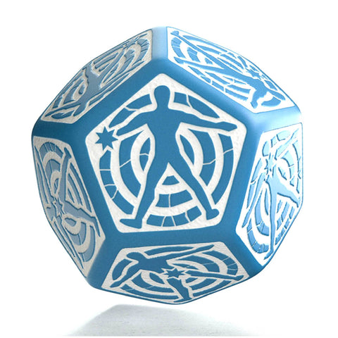 Q-Workshop D12 Hit Location Dice Blue & White β RPG Role Playing Game