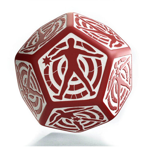 D12 Hit Location Dice Red & White – RPG Role Playing Game Accessory