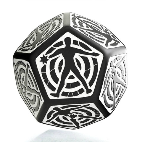D12 Hit Location Dice Black & White – RPG Role Playing Game Accessory