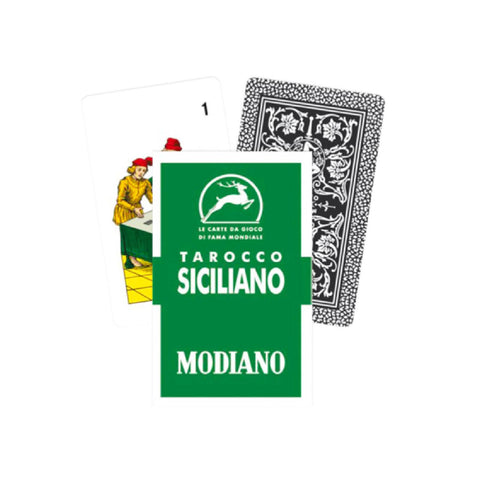 Tarocco Siciliano Playing Cards Tarot Deck Modiano Magic Green Sicilian