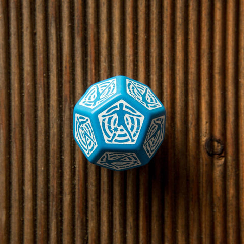 Q-Workshop D12 Hit Location Dice Blue & White – RPG Role Playing Game
